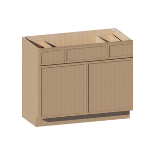 Slim White Oak - 42"W Centered - Sink Vanity Combo Cabinet - homecabinets