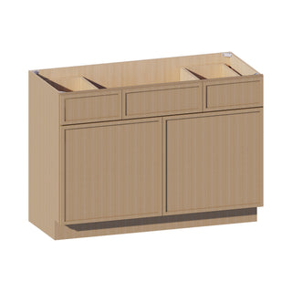 Slim White Oak - 48"W Centered - Sink Vanity Combo Cabinet - homecabinets