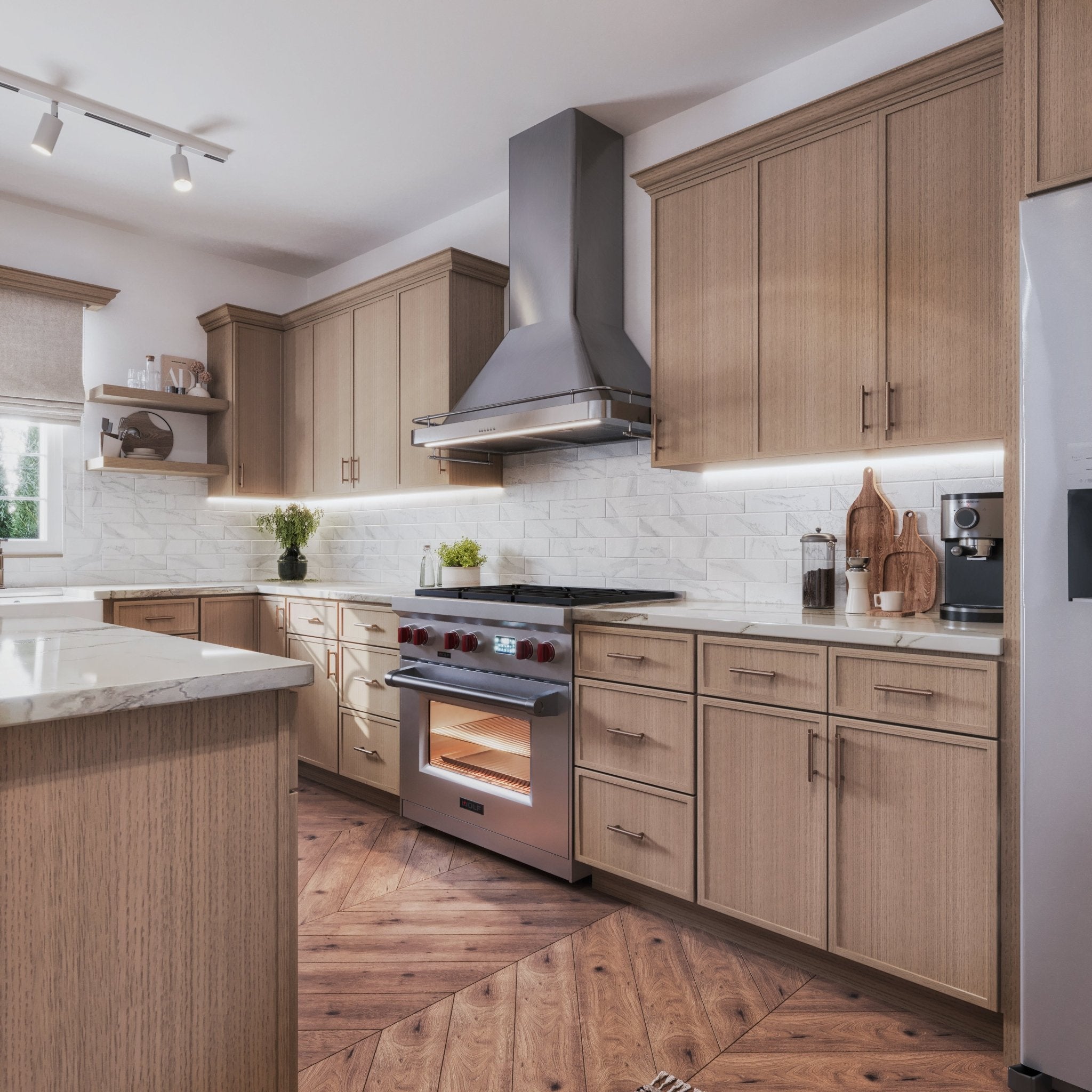 Slim Amber Oak RTA Kitchen Cabinets S...