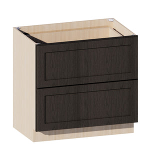 Smokey Ash - 36"W Drawer Base Cabinet - homecabinets
