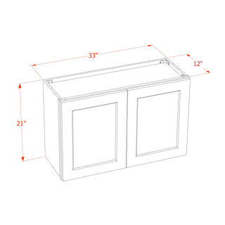 TG - W3321: Soft Green Shaker 33"W x 21"H 2 Doors Standard Wall Bridge Cabinet - homecabinets