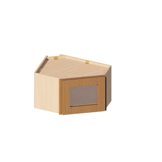 Treasure Chest - 27"W × 12"H Glass - Door Diagonal Corner Wall Cabinet - homecabinets