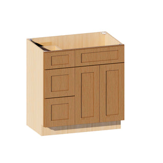 Treasure Chest - 33"W Offset - Sink Vanity Combo Cabinet (Drawer on Left) - homecabinets
