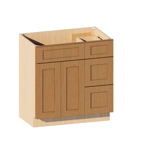 Treasure Chest - 33"W Offset - Sink Vanity Combo Cabinet (Drawer on Right) - homecabinets