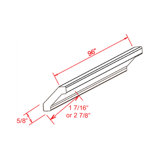 White Oak - 2 - 7/8"W × 96"L Crown Molding - homecabinets